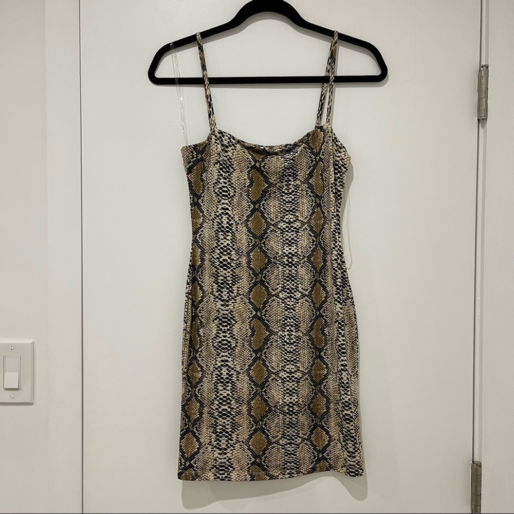 Snakeskin mini dress
